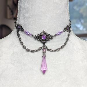 Gothic Victorian Purple Choker Necklace